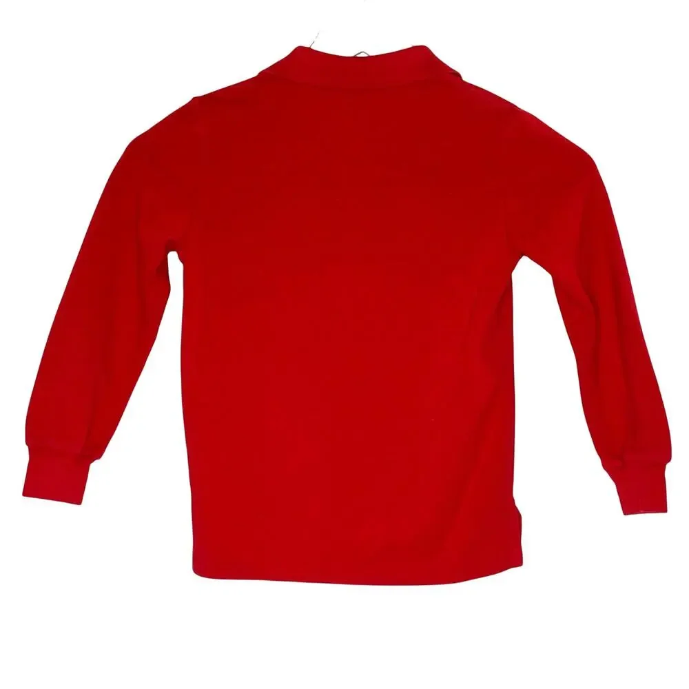 Polo Ralph Lauren 5 Boys Polo Bear Red Long Sleeve Polo Shirt Preppy